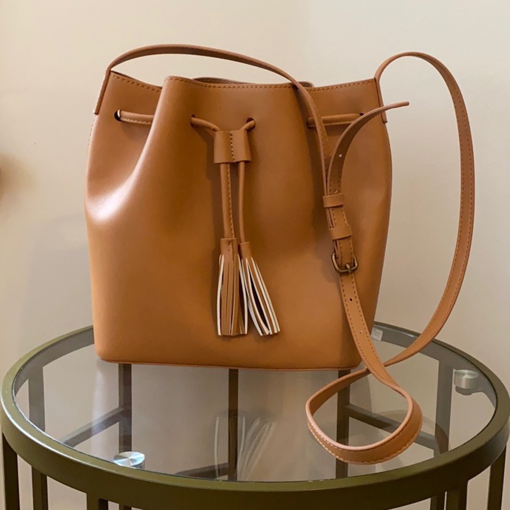 J.Crew Factory Tan Drawstring Crossbody Bag